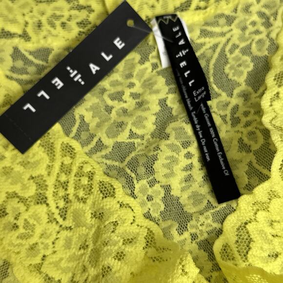 Telltale Panties Size XL Allover Lace Cheeky Headturner Yellow Sheer Panty New - Picture 7 of 8
